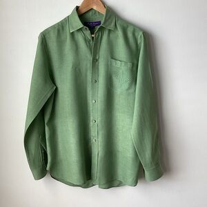 Ralph Lauren Purple Label Green Button-Down Shirt
